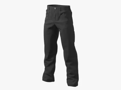 Winter Workwear Pants Black 3D model