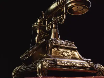 PBR 1921 Victorian Ornamented Vintage Telephone  3D model