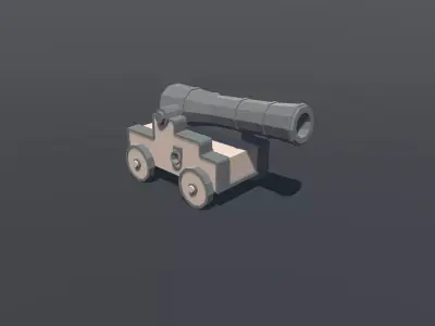 Cannon lowpoly Low-poly 3D model