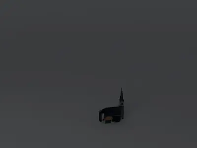 Nagymagyari rk Temple Church in Golden Klasy Free 3D model