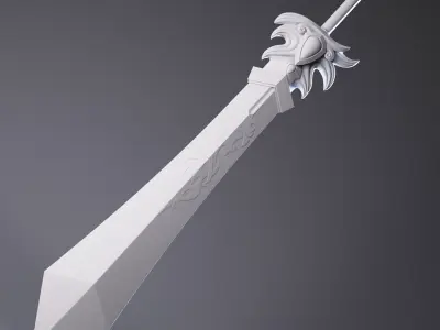 Giant Great Sword Garen LOL League of Legends Excalibur saber 3D model