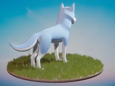 Stylized Husky  Low-poly 3D model