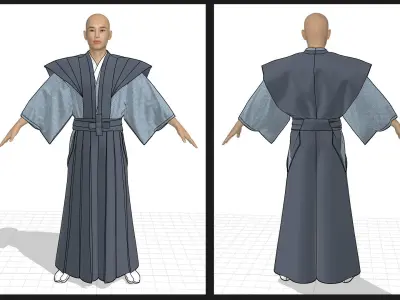 Samurai Marvelous Designer Clo 3D project obj 3D model