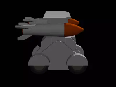 Stylized Low Poly Tank Dual Strike Game Ready Low-poly 3D model