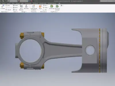 Piston and Connecting Rod 3D Model  3D model
