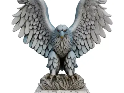 Majestic Eagle Statue 3D Model Low-poly 3D model