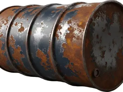 Rusted Industrial Oil Barrel 3D Model for Games and Environments 3D model