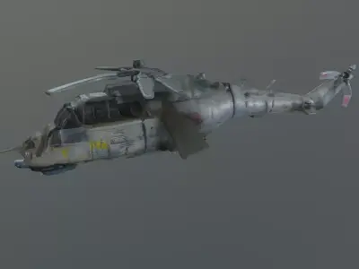 destroyed helicopter 3D model