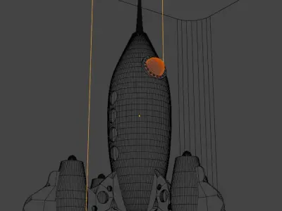 Retro style 3d rocket 3D model