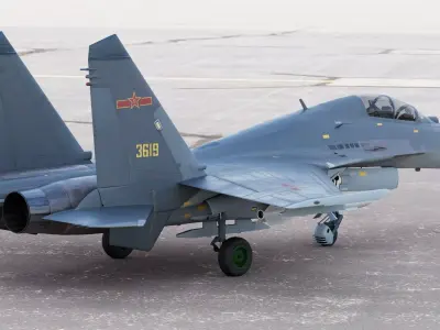 Chinese Shenyang J-11B  Yinglong or Responsive Dragon Tandem 3D model