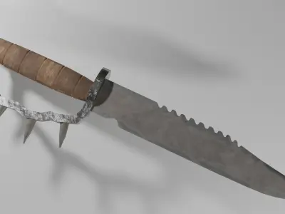 Trensh knife Low-poly 3D model