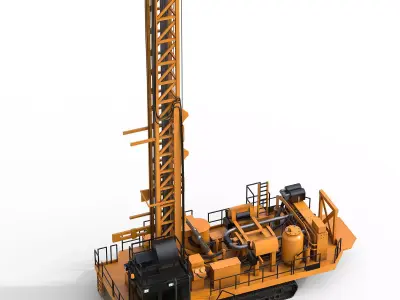 Rotary Blast hole Drill MD6310 Low-poly 3D model