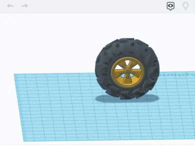 Wheel with tyre and rim Low-poly 3D model