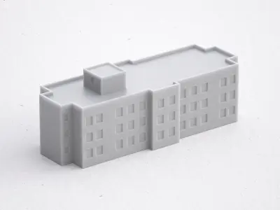 Free 3D Print miniature building RB-SP-MD-009 Free 3D print model