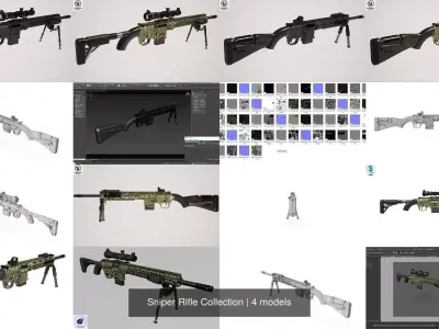 Sniper Rifle Collection 3D Model Pack purchase
