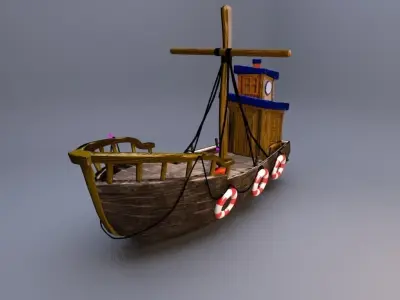 pirate ship Low-poly 3D model