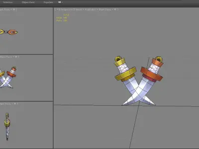 Cartoon dagger - pocket knife - sword Low-poly 3D model