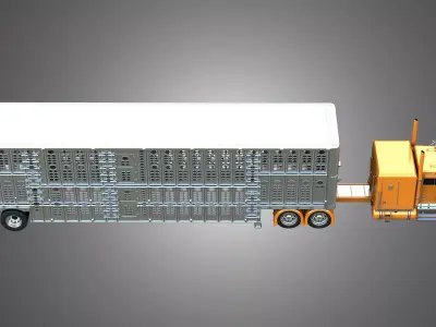 Marmon Truck Custom with Silverstar Truck Tarailer 3D Model Pack