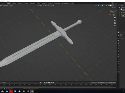 Blender Low-poly 3D Sword Low-poly 3D model