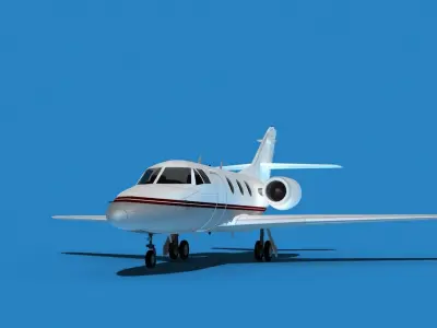 Dassault Falcon 10 V09 3D model
