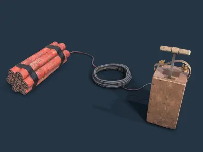 Dynamite Blaster Low-poly 3D model purchase