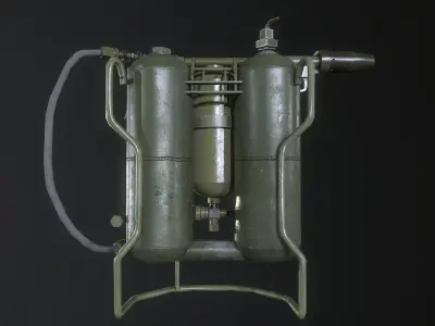 M2 Flamethrower WW2 USA Low-poly 3D model