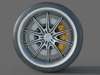 wheel Rim Tire 10 3D model