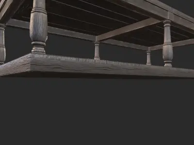 Coffee Table Low-poly 3D model 15