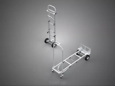 CONVERTIBLE FOLDING METAL HAND TRUCK PLATFORM TROLLEY CART DOLLY 3D model