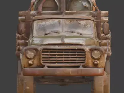 Frontier Expedition Cargo Truck Low-poly 3D model