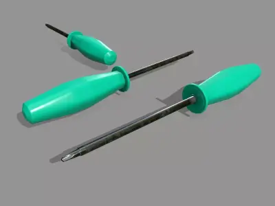screwdriver Low-poly 3D model 10
