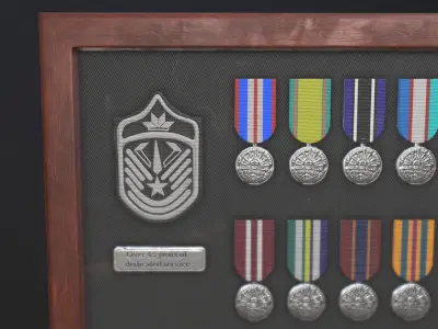 Police Medal Board Low-poly 3D model