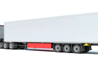Truck with Reefer Refrigerator Trailer 3D model