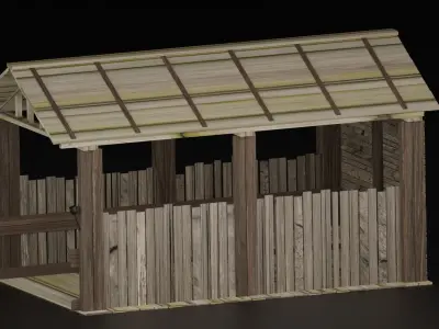 Old house  Low-poly 3D model