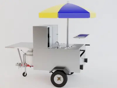 HotDog Cart Low-poly 3D model