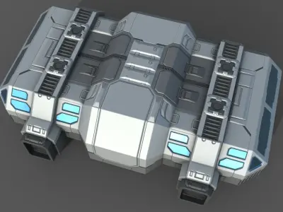 Sci-Fi Military Building - Barrack Low-poly 3D model