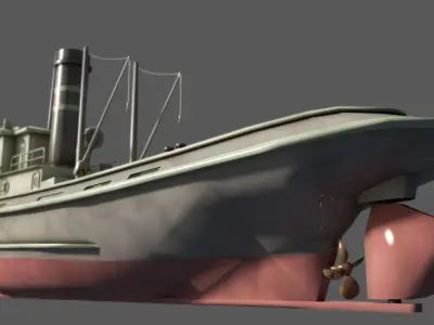 Fishing boats tanker ship model 3D model