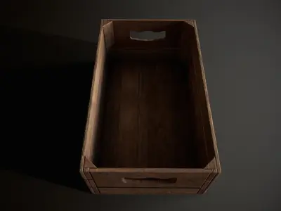 Wooden Crate-1 Low-poly 3D model