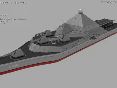 UNS-Converso  Super-Destroyer Low-poly 3D model