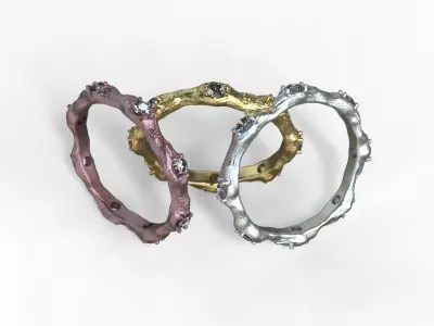  Organic shaped Jewellery Diamond Ring 3D print model purchase