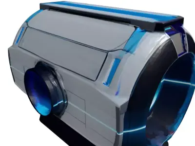 Futuristic Holographic Projector with Cracked Lens 3D model purchase