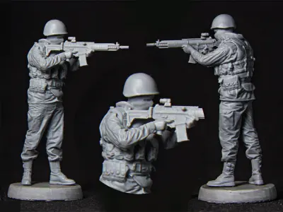 Modern soldier  52mm 120mm 3D print model