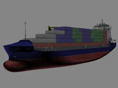 Akdeniz container ship Low-poly 3D model