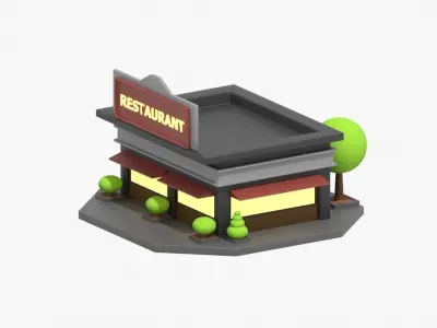Restaurant 3D Illustration 3D model