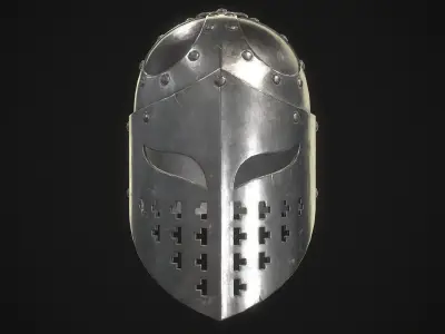 Knight Helmet 02 Low-poly 3D model