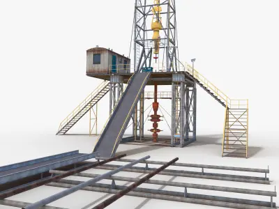 Land Rig  Low-poly 3D model