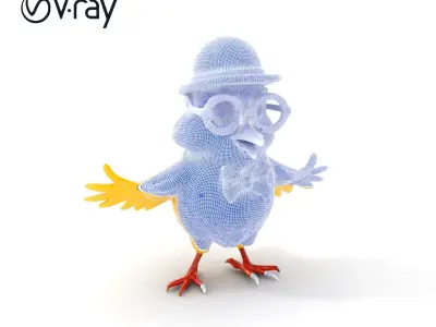 Chirpy the Cheerful Chick  Rigged and Animated D Character Model Low-poly 3D model