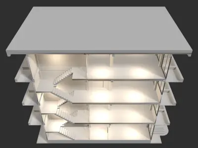 Office building in section cut 24ZZ35 3D model