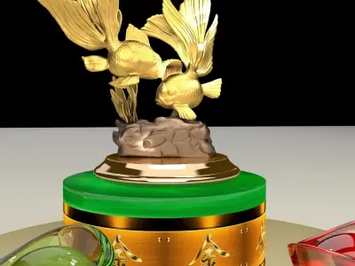 Chinese gold Ingot 3D model