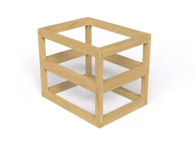 Wooden Frame Crate Low-poly 3D model purchase